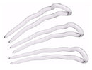 Parcelona French Mystic Crystal Clear Transparent 3 Inch Wavy Set of 3 Celluloid U Shaped Hair Pins for Hair Bun Style for Women and Girls Hair Styling Accessories, Made in France Parcelona