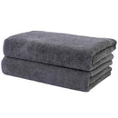 Polyte Professional Quick Dry Lint Free Microfiber Hair Drying Salon Towel, 20 x 40 in, 2 Pack (Dark Gray) POLYTE