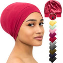 Satin Bonnet Lined Sleeping Beanie Hat Bamboo Headwear Frizzy Natural Hair Nurse Cap for Women and Men CAPLORD