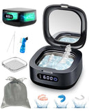 Voraiya Rechargeable Ultrasonic Retainer Cleaner, Portable Retainer Cleaner Machine, 52kHz Retainer Cleaner for Dentures, Night Guards, Mouth Guards, 166ml Dental Cleaning Pod with Mirror, 3 Modes Infinity Warehouse