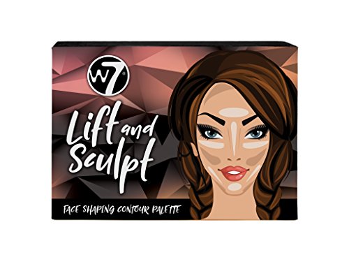 W7 Lift & Sculpt Cream Contour Kit - Concealing, Highlighting & Contouring Makeup Palette - Step-by-Step Instructions Included W7