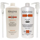 Kerastase Nutritive Bain Satin 2 & Lait Vital Duo Liter 34 oz Pumps KERASTASE