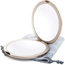 Magnifying Compact Mirror for Purses, 1x/10x Magnification – Double Sided Travel Makeup Mirror, 4 Inch Small Pocket or Purse Mirror. Distortion Free Folding Portable Compact Mirrors (Champagne Gold) Mavoro