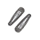 Kitsch Clip Snap Rhinestone , snap clips for hair, hair snap clips, metal snap hair clips, for women, snap hair clip, barrette, 2 Count, Hematite Kitsch