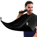 Leaflai Beard Apron, Non-Stick Shaving Hair Catcher for Men with 2 Suction Cups, Waterproof Beard Bib Cape Grooming set for Trimming, Best Christmas Gifts for Men - Black Leaflai