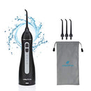 Waterfloss Water Flosser Small Cordless Water Pick Teeth Cleaner Dental Oral Irrigator with 4 Modes and USB Rechargeable Lithium Battery, Black Waterfloss