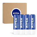 NIVEA Moisture Lip Care, Lip Balm Stick with Shea Butter, Jojoba Oil and Avocado Oil, 0.17 Oz, Pack of 4 NIVEA