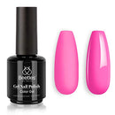 Beetles Gel Nail Polish, 1Pcs 15ML Poppy Pink Neon Color Soak Off Gel Polish Nail Art Manicure Salon DIY at Home beetles Gel Polish