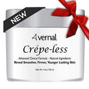 Crepe-less crepey skin firming cream to repair crepey arms, neck & hands. Organic tightening cream to erase crepy skin on arms, neck and body. Best moisturizer to treat saggy, crepe skin. Made in USA Vernal Skincare
