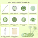 Electric Body Bath Brush for Shower, Rechargeable Body Brush with Detachable Long Handle and 5 Heads, 3 Speeds Bath Brush for Skin Care, Basic Cleaning and Massage (Sliver) Infinity Warehouse