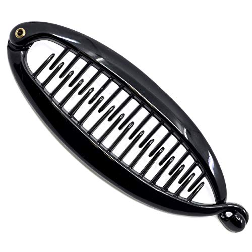 Camila Paris NV138 3.5 inch Small French Banana Clip Hair Comb Classic Girls Updo Flexible Ponytail Holder Interlocking Banana Combs, Fashion Durable Styling Hair Accessories for Women, Made in France Camila