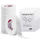 8 Rolls Eyelash Tape, JASSINS Adhesive Fabric Eyelash Tapes, Adhesive Breathable Micropore Fabric Tape for Eyelash Extension Supply,9 m/10 yard Each Roll (8 rolls of white + 5 eye stickers) JASSINS