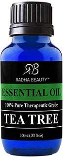 New Radha Beauty Tea Tree Essential Oil 10ml. - 100% Pure & Natural Premium Melaleuca Therapeutic Grade - Great with Soaps, Shampoo, Body Wash, Aromatherapy Radha Beauty