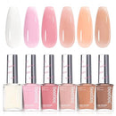 Beetles Jelly Nail Polish Set,6 Colors Pink Nude Jelly Quick Dry Nail Polish Fingernail Fast Drying & Long Lasting Nail Strengthener Polish Gifts for Women Infinity Warehouse