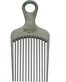 Chicago Comb Model 7 Carbon Fiber Pick Comb, for Long Thick Curly & Afro Hair, Black Color, 6 inches (15 cm) Chicago Comb