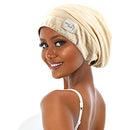 Sent Hair Satin Lined Bonnet for Women Hair Cover Bonnet Adjustable Night Sleeping Cap Slouchy Beanie Hat for Long Curly Hair,Braids,Dreadlocks(Yellowish) sent hair