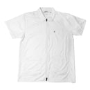 Barber Strong Barber Jacket, Men's White, Hair Repellent, Lightweight and Breathable Vented Side Panels, Features Easy Hair Removal and 2-Way Zipper Closure, M, Great for Pet Grooming Barber Strong