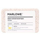 MARLOWE. No. 102 Men's Body Scrub Soap 7 oz | Warm Santal Scent | Best Exfoliating Bar for Men | Made with Natural Ingredients | Green Tea Extract | Updated Scent Marlowe
