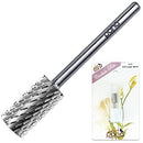 PANA Professional 3/32" Shank Size - Flat Top Large Barrel Silver Carbide Bit 2X Coarse Grit - Nail Drill Bit for Dremel Machine PANA