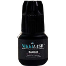 NIKKILASH BADASS SENSITIVE Eyelash Extension Glue with Latex-Free Low-Fume Low-Odor Less-Irritation | Formulated to Minimize Allergy Reactions For Sensitive Eyes Clients | Extra Strong Retention - 5ML NIKKILASH