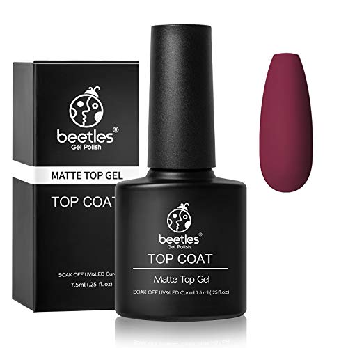 Beetles Gel No Wipe Matte Top Coat - Soak Off Nail Lamp Gel Nail Polish Matte Finish and Long Lasting for Christmas Gift Set Gel Nail Kit beetles Gel Polish