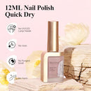 Quick Dry Nail Polish Air Fast Drying, Sheer Nude Regular Color Nail Polish Holographic High Coverage Nail Lacquer Water Based Natural Nail Art Valentine's Day Gift No Required UV LED, 12ML Infinity Warehouse