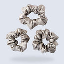 ZIMASILK 100% Mulberry Silk Hair Scrunchies,Best For Women And Girls'Hair,Elastic Hair Bands For Ponytail Holder.Gentle And No Hurt. (3 Pack,Taupe) ZIMASILK