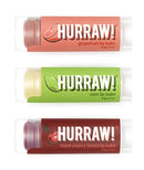 Hurraw! Grapefruit, Mint, Black Cherry Tinted Lip Balms, 3 Pack Bundle: Organic, Certified Vegan, Cruelty and Gluten Free. Non-GMO, 100% Natural. Bee, Shea, Soy & Palm Free. Made in USA HURRAW!