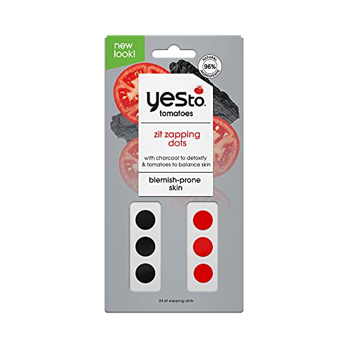 Yes To Tomatoes Detoxifying Charcoal Zit Zapping Dots, Red, 24 Count (1025182) Yes To
