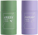 2PCS Green Tea/Eggplant Purifying Clay Stick Mask, Face Moisturizes Oil Control, Deep Clean Pore, Blackhead Remover Acne Deep Cleansing, Improves Skin for Women Men (Green Tea Mask/Eggplant Mask) WEISPO