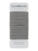 Cyndibands Gray No-Metal 4mm 1.75 Inch Elastic Hair Ties Color Match Ponytail Holders - 24 Count Cyndibands