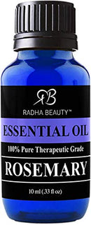 Radha Beauty Rosemary Essential Oil - 100% Pure Therapeutic Grade, Steam Distilled for Aromatherapy, Relaxation, Scalp Treatment, Healthy Hair Growth, Anti-aging, Dry Skin 10ml Radha Beauty