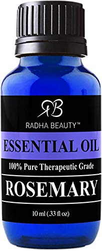 Radha Beauty Rosemary Essential Oil - 100% Pure Therapeutic Grade, Steam Distilled for Aromatherapy, Relaxation, Scalp Treatment, Healthy Hair Growth, Anti-aging, Dry Skin 10ml Radha Beauty
