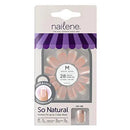 Nailene So Natural Medium Artificial Nails, Pink French – Fake Nail Kit with 28 Nails (12 Sizes) and Nail Glue Included – Designed for Comfort & Natural Look – False Nails with up to 7 Days of Wear Nailene