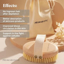 Primabiotic Body Massage Brush with Pouch – Eco-Friendly Product from Europe – Beech Wood & Agave Fibers – Oval Handle with Cotton Strap – Ideal for Dry Massage and Cellulite Reduction Infinity Warehouse