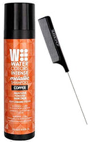 Watercolors INTENSE METALLIC Color Depositing Sulfate-Free Shampoo, Maintains & Enhances Haircolor (w/ Sleek Steel Pin Rat Tail Comb) Water Colors Hair Dye Wash (Intense Metallic Copper - 8.5 oz) Water Colors