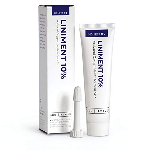 Honest O3 Liniment 10% Ozone Oil | Natural Ozone Infused Skincare Cream | Promotes Healthy Skin | Moisturizes & Nourishes | Fast Absorbing Ozone Cream 1.2 Ounces Honest O3