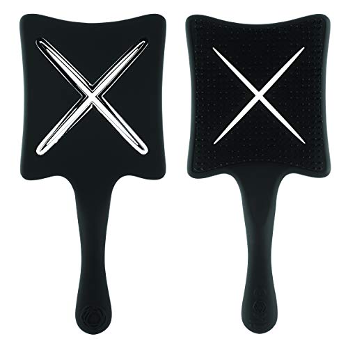 ikoo Paddle X Pops Hair Brush for Women, Small, Scalp Massaging Bristles for Detangling Wet or Dry Hair, X-Vent Releases Excess Hot Air for Easy Blow Drying, Cruelty-Free - Acrylic, Beluga Black ikoo