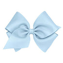 Wee Ones Girl's Mini King Grosgrain Hair Bow on No Slip Clip - Millennium Blue Wee Ones