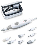 Beurer Professional Nail Drill Kit for Manicure Pedicure - Electric Nail File Set with 7 Attachments - Nail Care Tool with 2 Speeds - All in One Trimmer Nail Grinder, MP32 Beurer