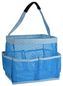 Mesh Shower Bag - Easily Carry, Organize Bathroom Toiletry Essentials While Taking a Shower. (9-Pockets | Blue) Masirs