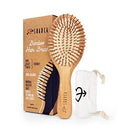 SHARCA Premium Wooden Bamboo Hair Brush with Ball Tipped Bristles from Natural Wood. Organic, Biodegradable, No plastic Sharca