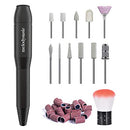 MelodySusie Electric Nail Drill Machine 11 in 1 Kit, Portable Electric Nail File Efile Set for Acrylic Gel Nails, Manicure Pedicure Tool with Nail Drill Bits Sanding Bands Dust Brush, Black MelodySusie