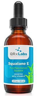Pure Plant-Based Squalane Oil Boosted with Vitamin E (LARGE 2 oz) - Organic ECOCERT/USDA Certified Squalane Derived from Sugarcane - Best Moisturizer For Face, Body, Skin & Hair - 2 fl oz / 60 ml QRxLabs