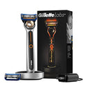 Gillette Heated Mens Razor by GilletteLabs, Deluxe Starter Shaving Kit for Men, Includes 1 Handle, 2 Razor Blade Refills, 1 Charging Dock Gillette