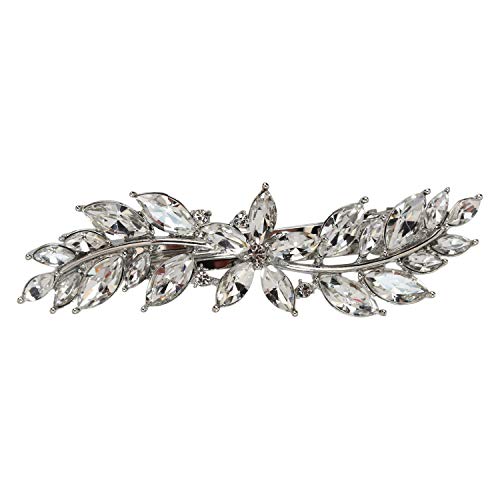 Faship Gorgeous Clear Rhinestone Crystal Small Flower Barrette Clip Faship