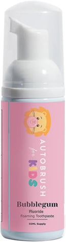Autobrush Fluoride-Free Foaming Toothpaste for Kids, Strawberry Flavor, Whitening & Deep Cleaning, Travel Friendly, Anti-Cavity (Pack of 3) Infinity Warehouse
