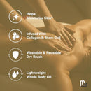 Anti Cellulite Massage Oil and Firm Dry Brush Kit | Collagen & Stem Cell Skin Tightening Kit | Radiant Body Care Kit for Women by M3 Infinity Warehouse