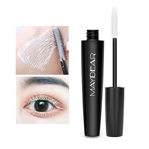 Maydear Waterproof Color Mascara, Longlasting, Smudge-Proof, Voluminous and Charming Mascara, Multiple colors available–White，0.35 Ounce Maydear