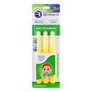 Brilliant Baby Toothbrush by Baby Buddy - for Ages 4-24 Months, Micro Bristles Clean All-Around Mouth, Kids Love Them, Yellow, 3 Count,03573Y Brilliant